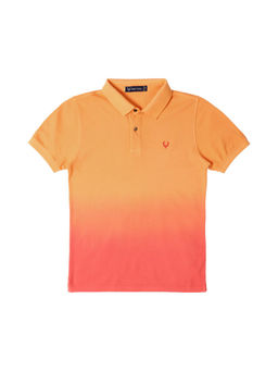 Allen Solly - Boys Orange Regular Fit Ombre Polo Neck T-shirt