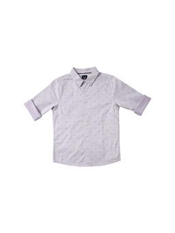 Allen Solly - Boys Lilac Slim Fit Print Casual Shirt