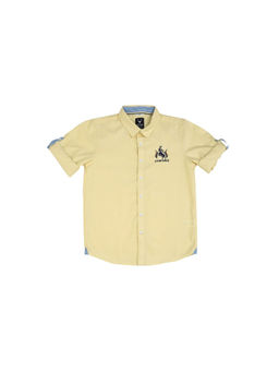 Allen Solly - Boys Yellow Slim Fit Solid Casual Shirt