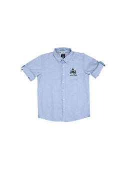 Allen Solly - Boys Blue Slim Fit Solid Casual Shirt