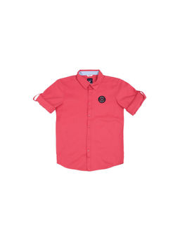 Allen Solly - Boys Pink Slim Fit Solid Casual Shirt