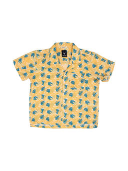 Allen Solly - Boys Yellow Regular Fit Print Casual Shirt