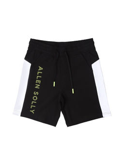 Allen Solly - Boys Black Regular Fit Colorblock Shorts