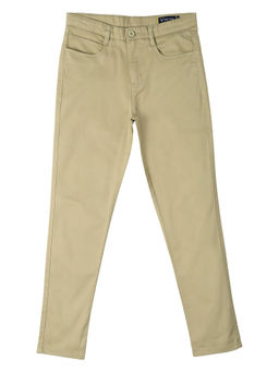 Allen Solly - Boys Khaki Slim Fit Solid Trousers