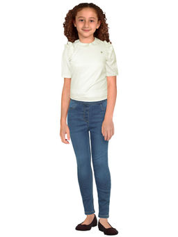 Allen Solly - Girls Off White Solid Casual Top
