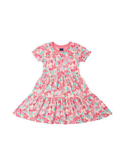 Allen Solly - Girls Pink Floral Regular Fit Casual Dress