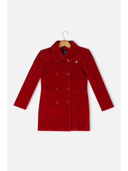 Allen Solly - Girls Maroon Solid Regular Fit Jacket