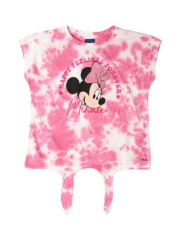 Allen Solly - Girls Pink Tie & Dye Casual T-shirt