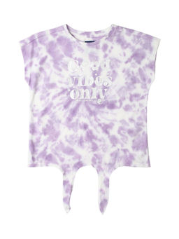 Allen Solly - Girls Purple Tie & Dye Casual T-shirt