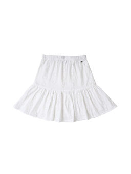 Allen Solly - Girls White Embroidered Regular Fit Skirt