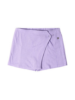 Allen Solly - Girls Purple Textured Regular Fit Shorts