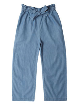 Allen Solly - Girls Blue Solid Regular Fit Trousers (Set of 2)