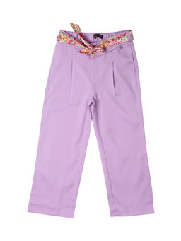 Allen Solly - Girls Purple Solid Slim Fit Trousers (Set of 2)