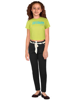 Allen Solly - Girls Black Solid Regular Fit Trousers (Set of 2)