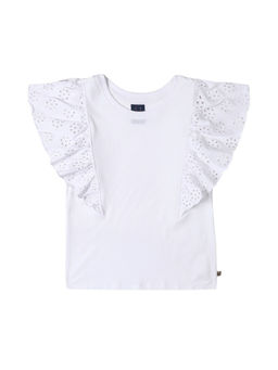 Allen Solly - Girls White Embroidered Casual Top