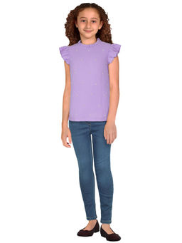 Allen Solly - Girls Purple Embellished Casual Top