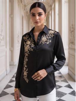Autumnlane - Avira Soot Black Embroidery Shirt