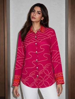 Autumnlane - Lipi Fuchsia Pink Printed Shirt