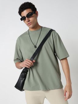 R&B - Men Green Oversized T-Shirt