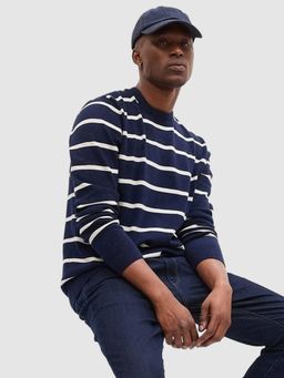 GAP - Men's Striped Crew Neck Pullover Sweater