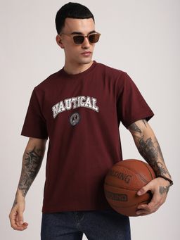 R&B - Men Maroon Casual Fashion T-Shirt