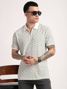 R&B - Men White Casual Polo T-Shirt