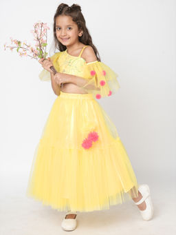Lil Drama - Girls Yellow Choli with Ghaghra (Set of 2)
