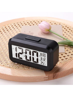 Kuber Industries - ABS Battery Operated Loud Digital Alarm Clock for Heavy Sleepers, Black