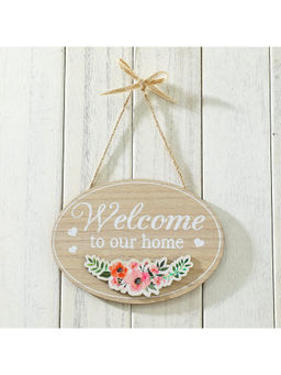 Kuber Industries - Door Decor Panel, Wall Hanging Wooden Frame Board, Cream