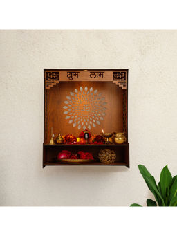 Kuber Industries - Pooja Mandir, Pooja Stand for Home, Temple for Home & Office, Grandapine, Brown