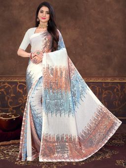 Odette - Sparkling Multicolored Sequins Saree with Unstitched Blouse