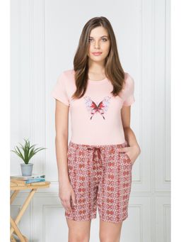 Van Heusen Woman Lingerie and Athleisure - Van Heusen Women Drawstring Waist & Functional Pocket Lounge Shorts - Brown