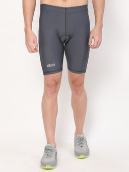 Dida - Men Grey Trendy Durable Regular Athletic Cycling Shorts