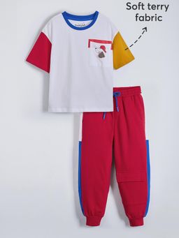 Hopscotch - Colourblock Cotton T-Shirt and Jogger