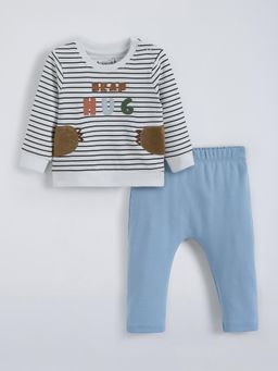 Hopscotch - Patch Work Striped Sweatshirt and Jogger