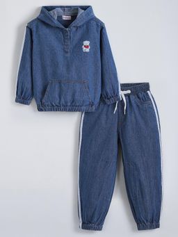 Hopscotch - Cotton Hooded Hoodie and Denim Jeans