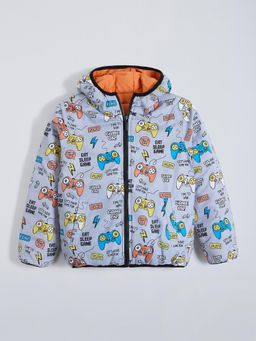 Hopscotch - Game On Hooded Quilted Reversible Jacket