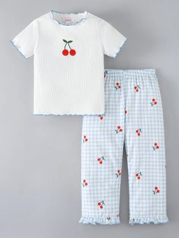 Hopscotch - Cherry Embroidery Top and Pant