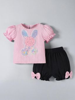 Hopscotch - Bow Applique Sequined Top and Short
