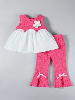 Hopscotch - Floral Applique Textured Top and Pant