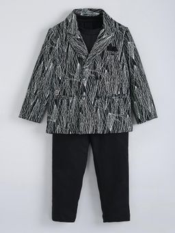 Hopscotch - Abstract Jacquard T-Shirt Blazer Pant with Belt