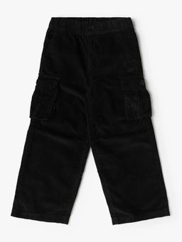 GAP - Boys' Black Textured Mid Rise Cargo Trousers