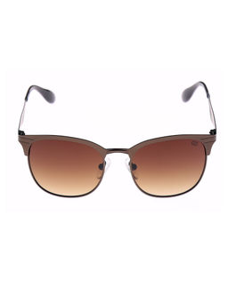 Gio Collection - UV Protected Rectangle Unisex Sunglasses - Brown Frame