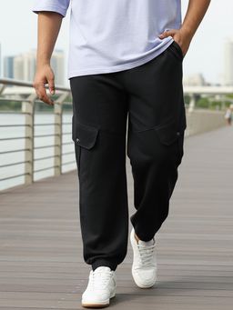 Bewakoof - Air 1.0 Men's Black Super Loose Fit Plus Size Cargo Joggers