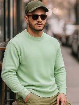 Bewakoof - Men's Green Oversized Sweater