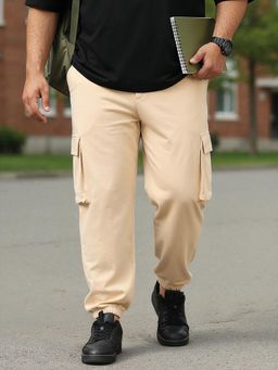 Bewakoof - Air 1.0 Men's Brown Oversized Plus Size Cargo Joggers