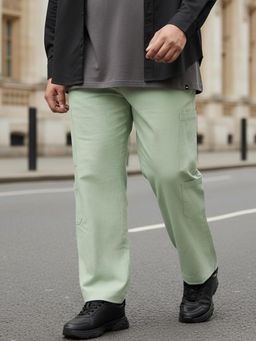 Bewakoof - Men's Green Plus Size Linen Pants