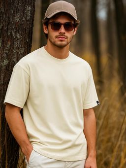 Bewakoof - Men's Off White Oversized T-shirt