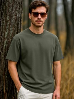 Bewakoof - Heavy Duty 1.0 Men's Green Oversized T-shirt