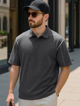 Bewakoof - Heavy Duty 1.0 Men's Grey Oversized Polo T-shirt